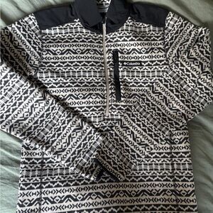 Columbia Sportswear Quarter Zip Black Printed Pullover - Men’s Size Medium